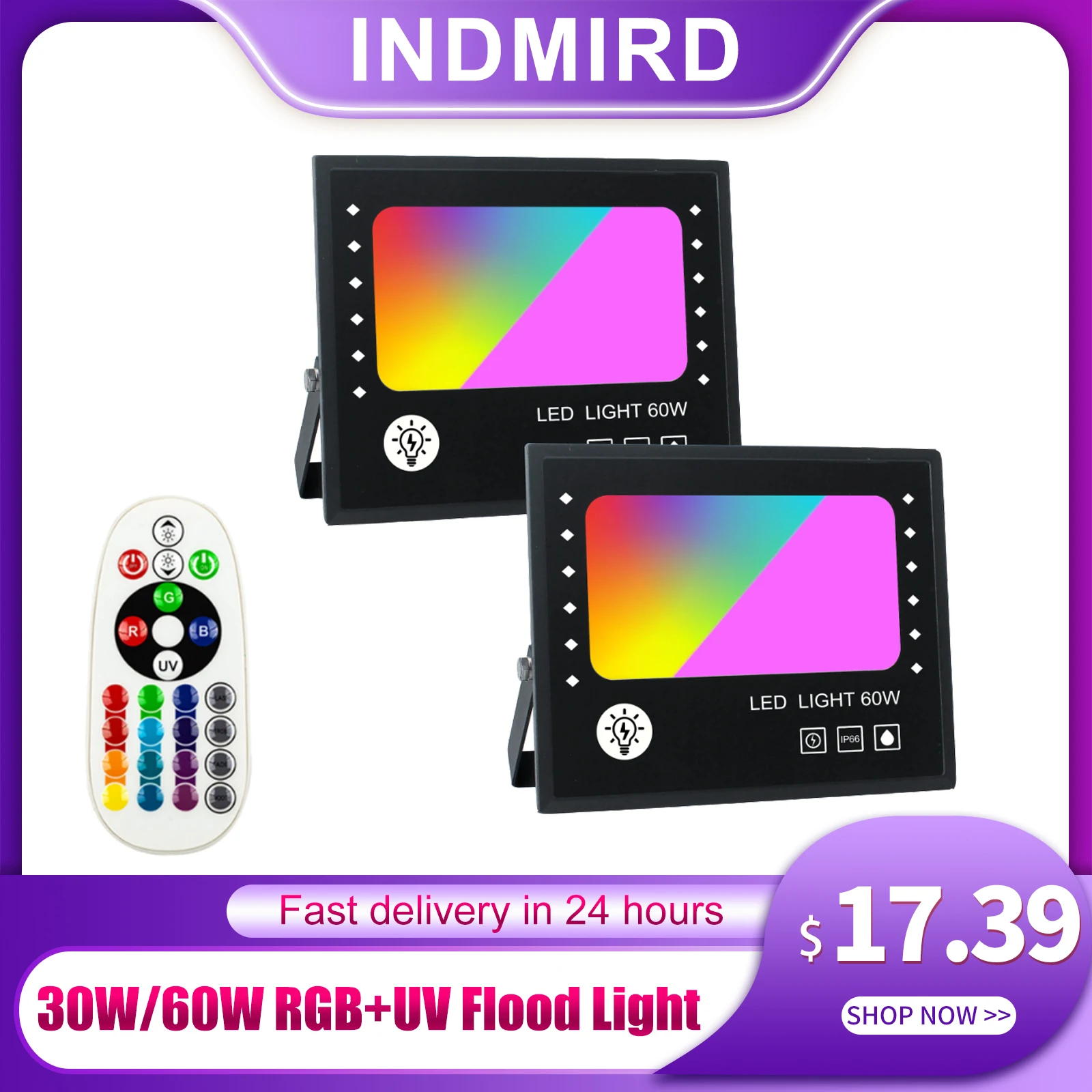 RGB Flood Light,Color Changing Floodlight,White 3000K & 16 Million Colors&Timing& Music Sync,with APP and Remote Control