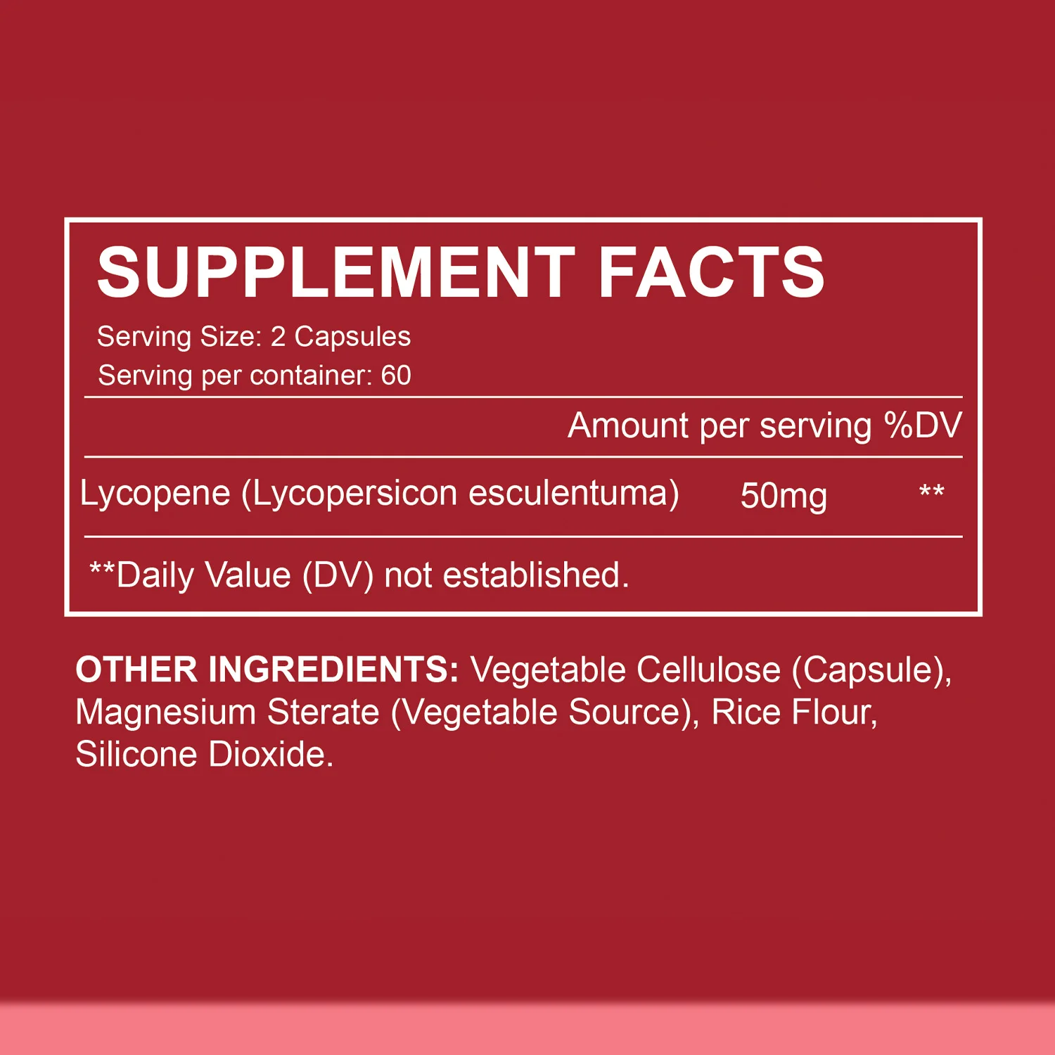 Lycopene Capsules 50mg - Supports Prostate & Heart Health Increased Immunity Antioxidant - 120 Capsules