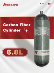 ACECARE-cilindro de fibra de carbono para buceo, tanque de alta presión HPA, 4500PSI, 300bar, 6,8 l, M18 x 1,5