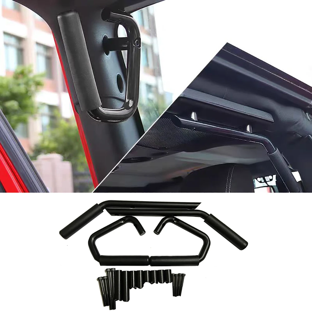 Lantsun J178 Front & Rear Handle Aluminum Alloy Grip Kit for Jeep for Wrangler JK07-17