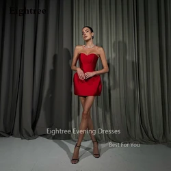 Eightree Short Strapless Prom Dresses Sexy Red Mini Cocktail Party Dress for Wedding Birthday Event Gowns Girls cocktailkleider