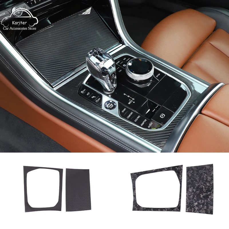 

For BMW 8 Series G14 G15 G16 2019-2022 Real Carbon Fiber Central Control Shifter Panel Trim Frame Cover Car Interior Sticker