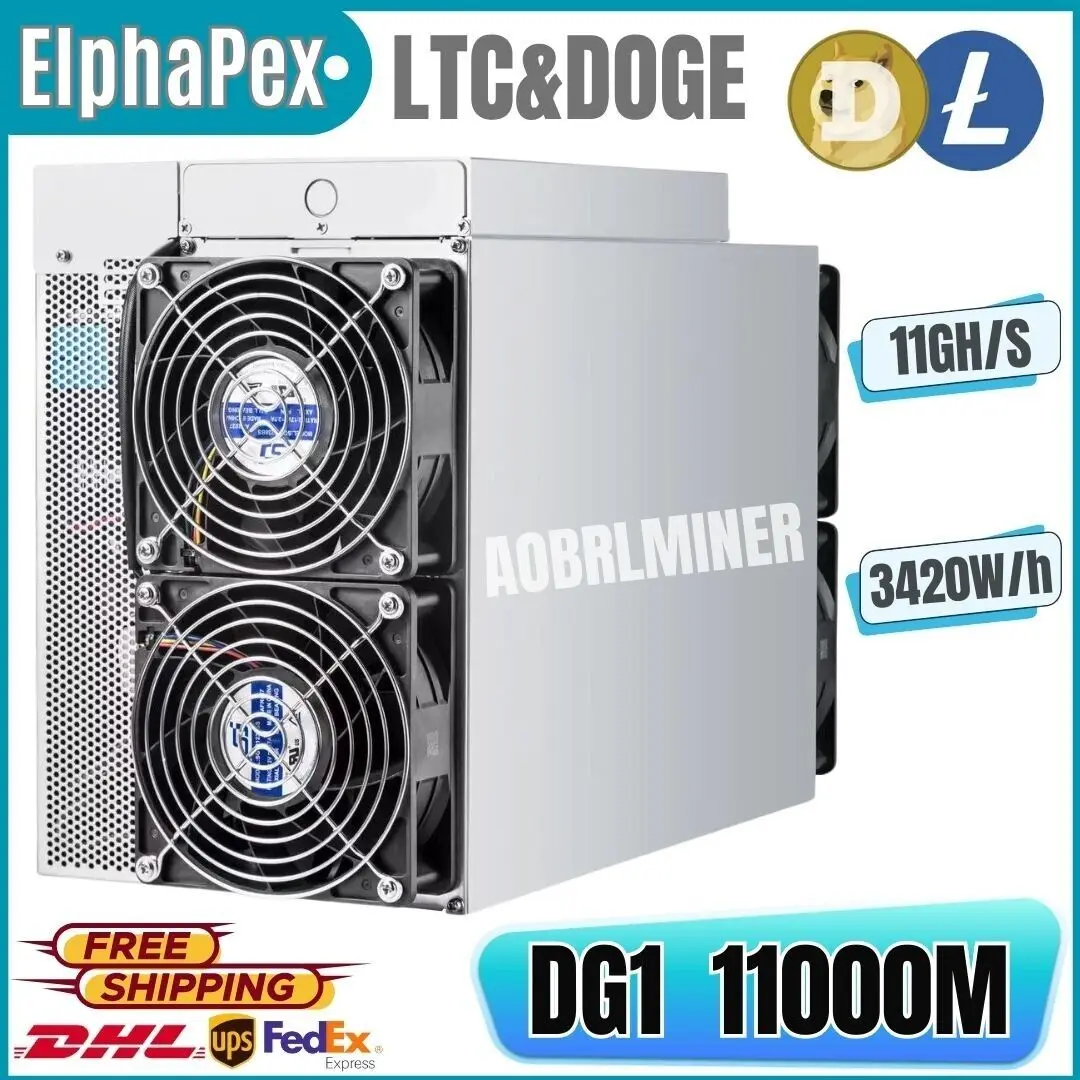New ElphaPex DG 1+ 13GH/s LTC DOGE Miner Scrypt Algorithm ASIC Mining in Stock