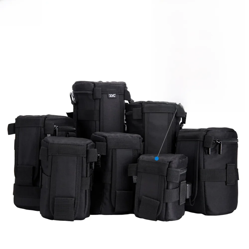 JJC Kameraobjektivtasche und Gürtel, wasserdichte Objektivtasche, Aufbewahrungstasche für Canon, Nikon, Sony, Fujifilm, DSLR, Rucksack, Fotografie-Zubehör