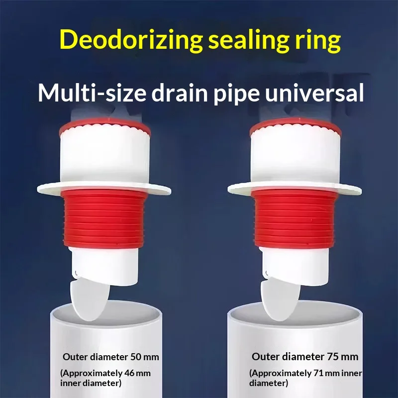 Sewer Pipe Seal Plug Floor Drain Connector, Leak Proof Sink Drain Stopper for Bathroom Kitchen Washing Machine Fits 50/75mm Pipe