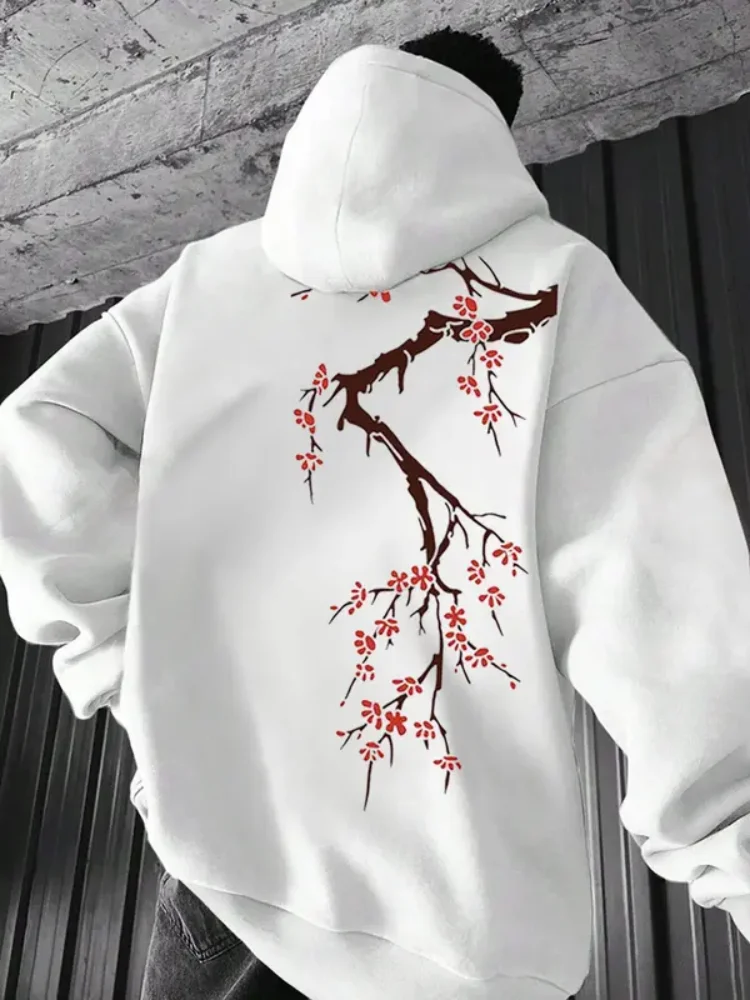 

Модная повседневная толстовка унисекс с завязками стандартного кроя и цветочным принтом, толстовка с заниженными плечами и карманом, толстовка с капюшоном для повседневного отдыха