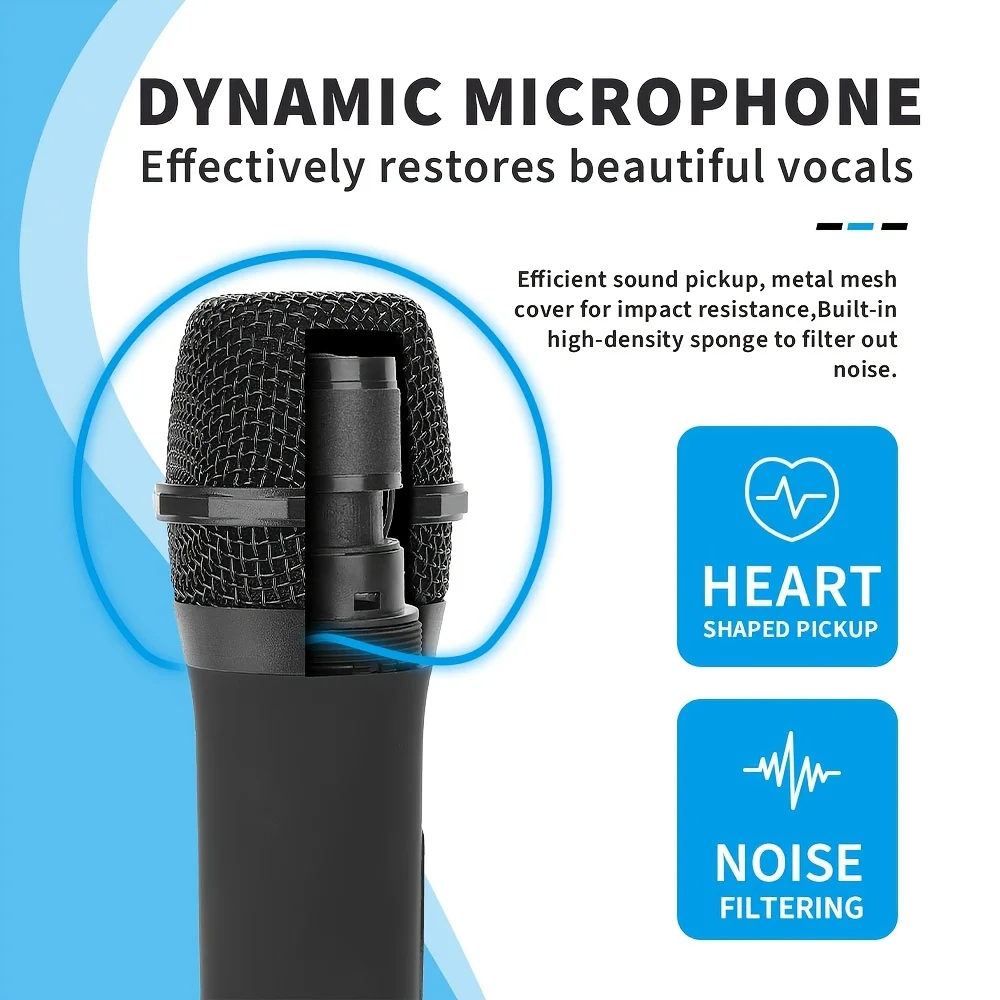 LMBGM-W2 Wireless Universal Dynamic Microphone Plug and Play 2 Channel Handheld Mic for Party Karaoke Conference Performance