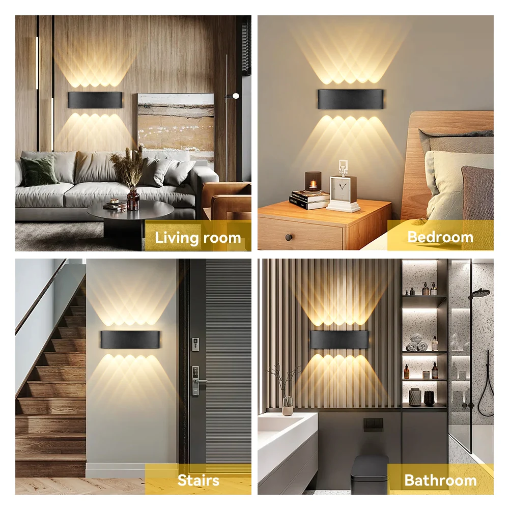 Lámpara LED de pared para exteriores, luminaria impermeable para patio, porche, jardín, estilo nórdico moderno