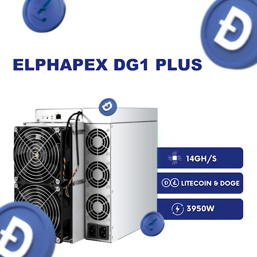 

XMAS SALES Elphapex Dg1 Plus 14.4gh/s 3950w Litcoin Mining Dogecoin Miners Air-cooling Miner Dg1+ Asic