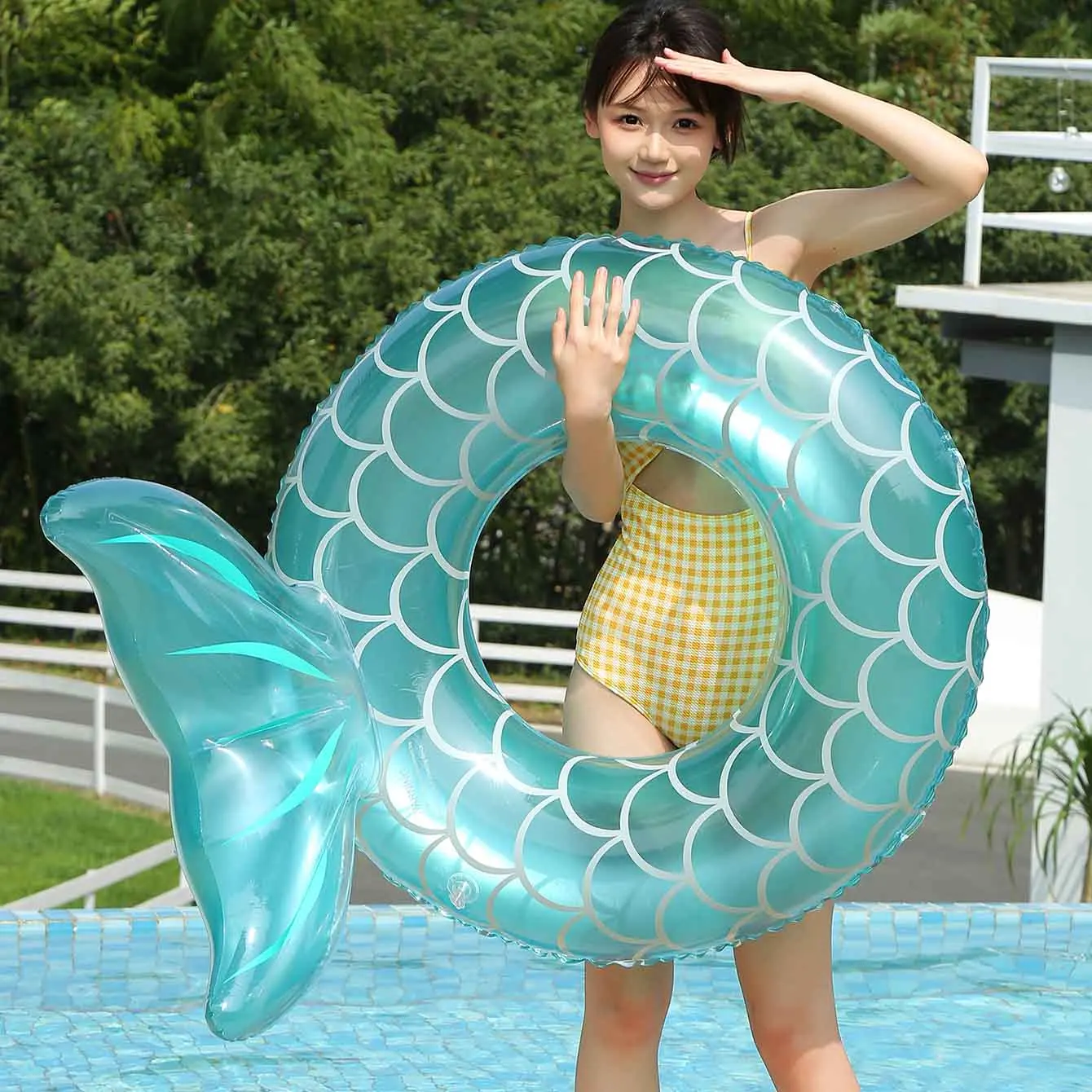 

Inflatable Swimming Ring, Cute Pool Float Tube Decorations Swim Tubes Outdoor Pool Beach Water Floats Party Supplies Floaties