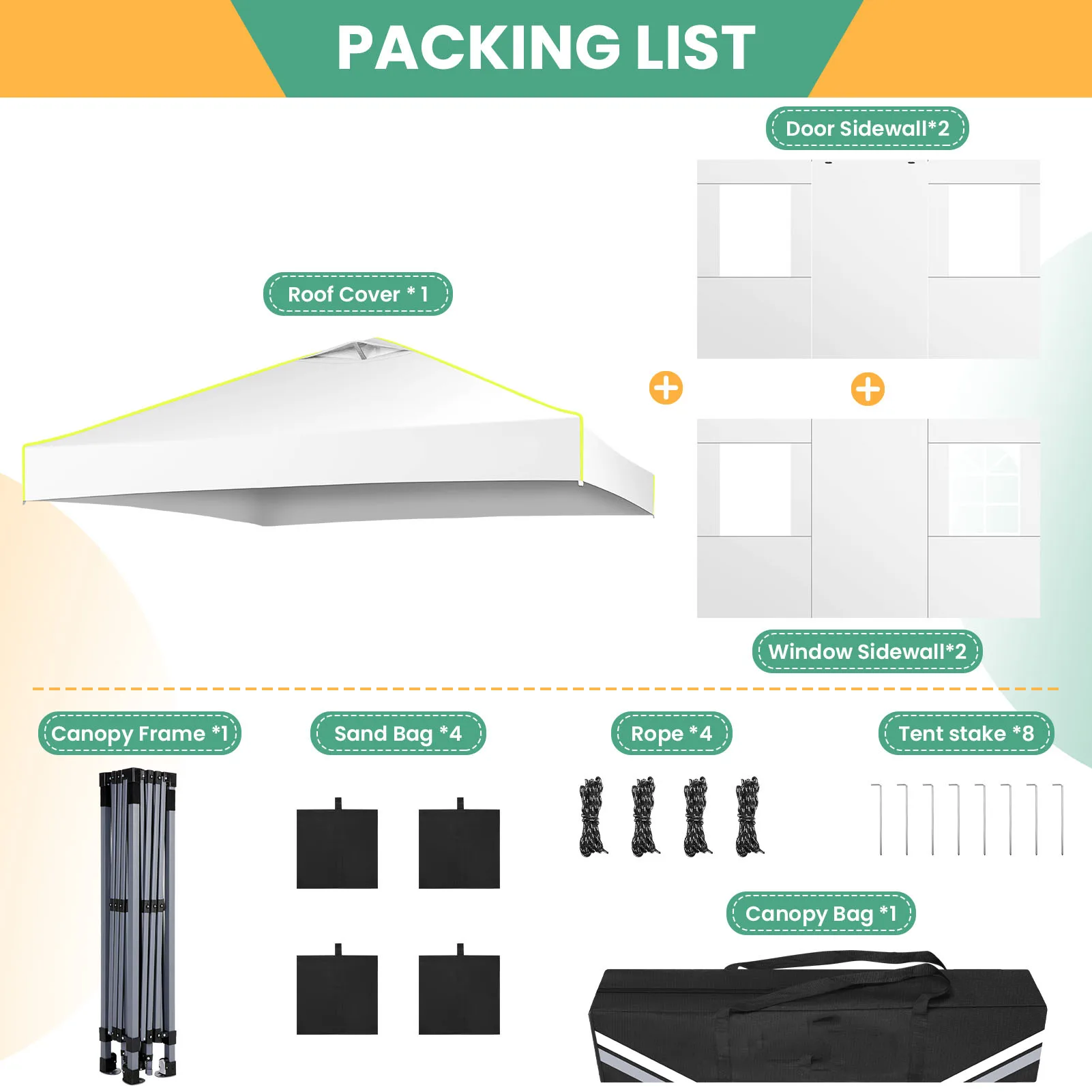 خيمة بمظلة منبثقة مقاس 10 × 10 مع جدران جانبية، إعداد لشخص واحد مقاوم للماء، 3 ارتفاع قابل للتعديل، شرفة تجارية خارجية مع فتحة تهوية #5