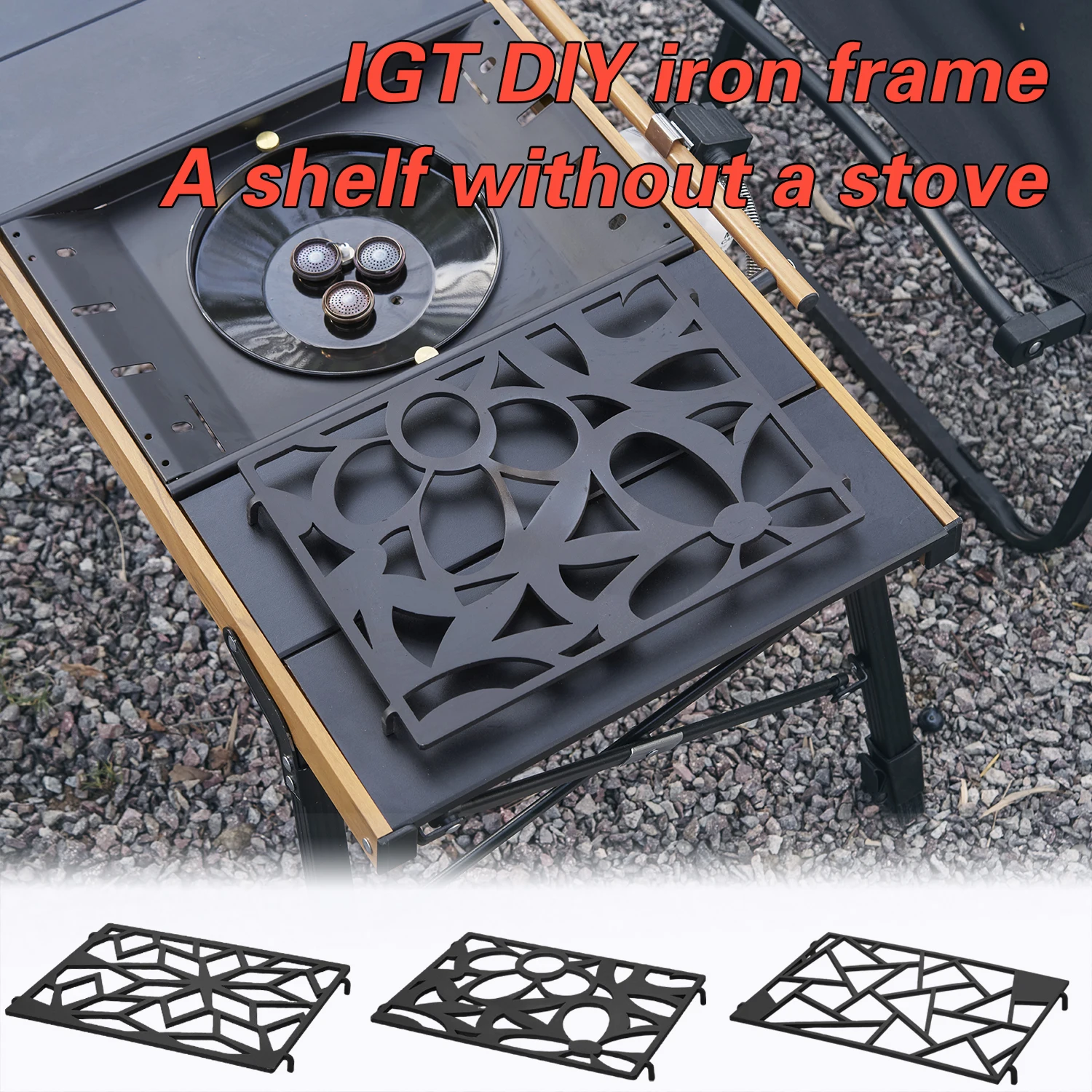 Pandatour ﻿ IGT Herdzubehör Gasherd-Modifikationsabdeckplatte Herdplatte ﻿ DIY Kreativität: Geschwärztes Camping-Equipment – Detail 3