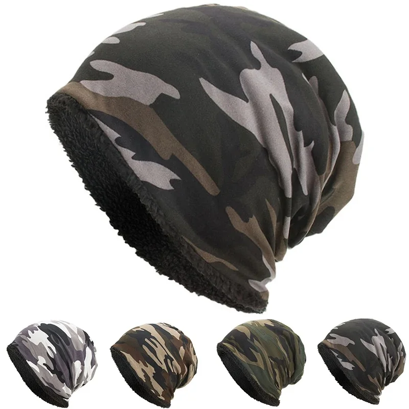 AliExpress NONE Outdoor Warm Cap Balaclava For Women/Men Camouflage Cotton Cap Plus Velvet Hat Warm For Autumn Winter Skiing Bike Accessories