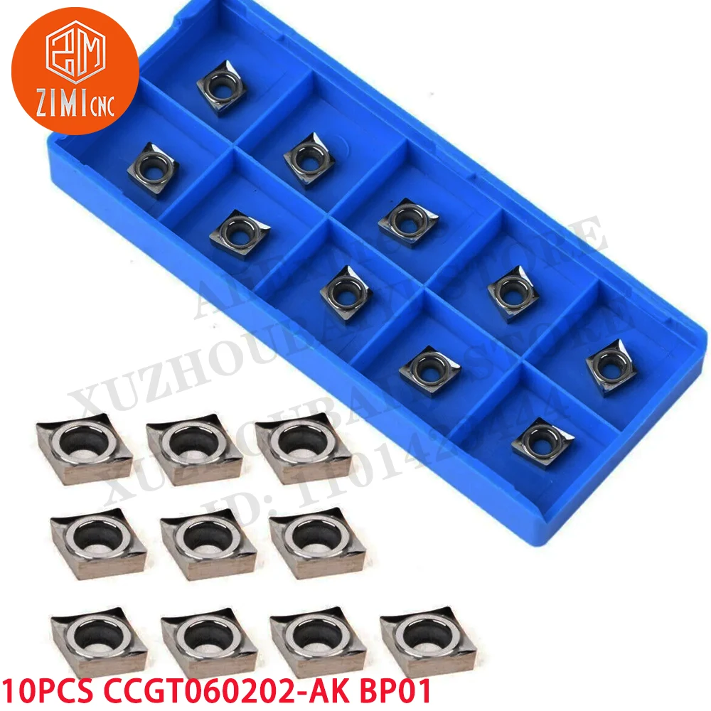 10P CCGT060202-AK BP01 ملحق تحويل CCGT لألومنيوم الكربيد الأسمنتي ملحق الكربيد مخرطة معدنية CNC أدوات ميكانيكية أدوات قطع