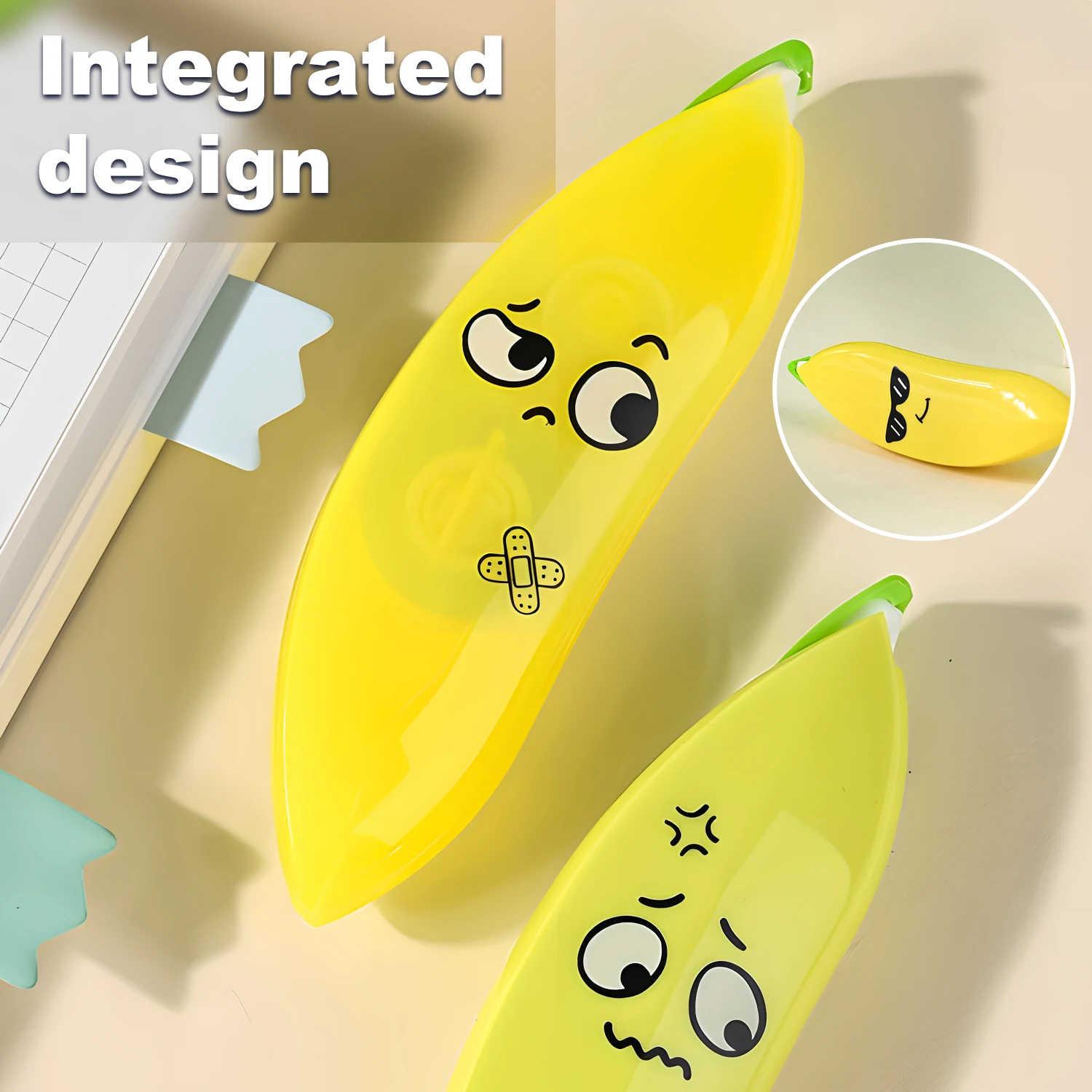 Cute White Out Tape & Banana Style Correction Tape, Double Sided Tape Roller, Adhesive Tape Dispenser Runner For Home School Off