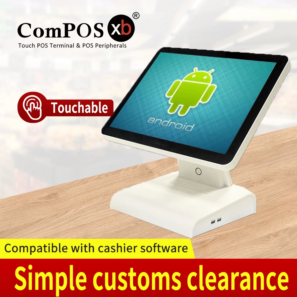 Hot selling 15inch pos all in one 10point capacitive touch screen android point of sale system