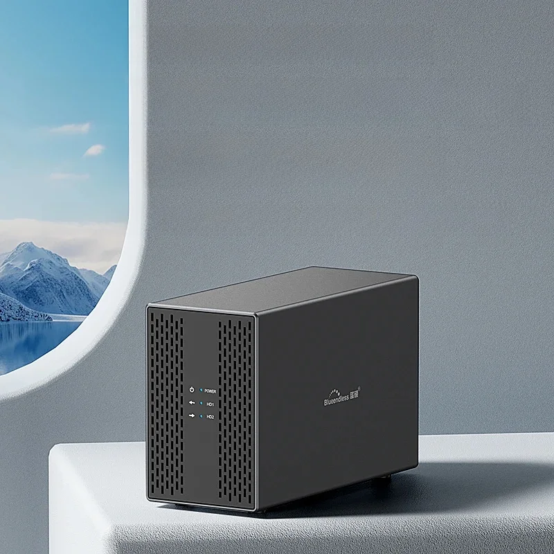 Blueendless Dual Bay Shell Warmteafvoer 3.5 USB 3.0 Externe Type C Dual Harde Schijf Behuizing SATA Array Box HDD Serverbehuizing - afbeelding 2