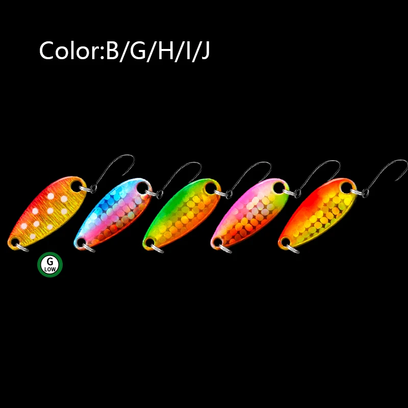 LETOYO 2,3g/3,5g/5g Laser Reflexion Löffel Köder UV Leuchtende Löffel Köder Chatterbait Trout Spinner Köder Barsch Köder Bereich Forelle