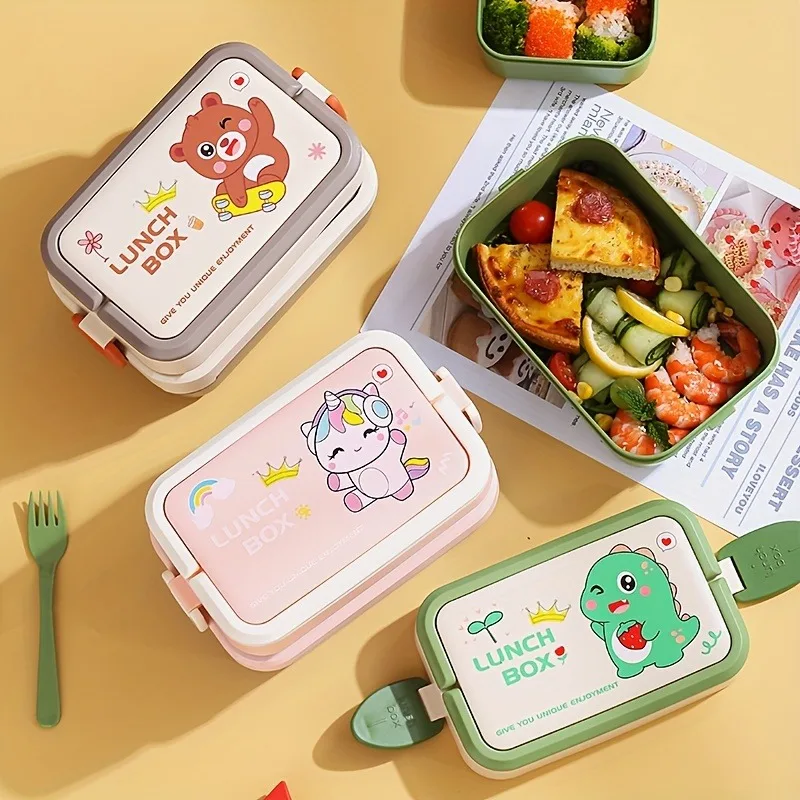 1500ML Cute Lunch Box For Girls School Kids Plastic Picnic Bento Box Microwave Food Box With Compartments Storage Containers