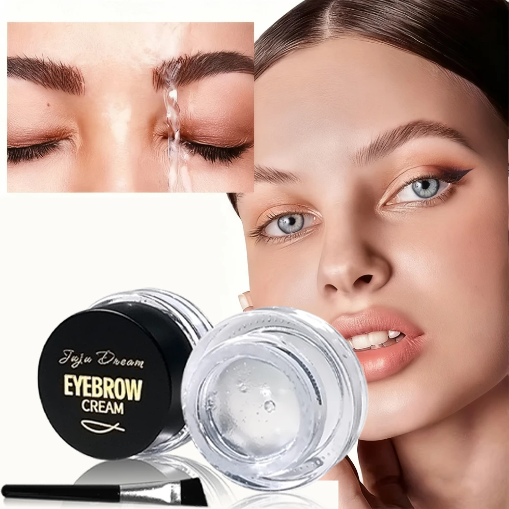 Pomada Fijadora de Cejas Transparente JUJU DREAM, Resistente al Agua, Larga Duración, Fijación Fuerte, Gel Fijador de Cejas con Cepillo Angulado, Maquillaje para Dar Forma a las Cejas de Forma Natural