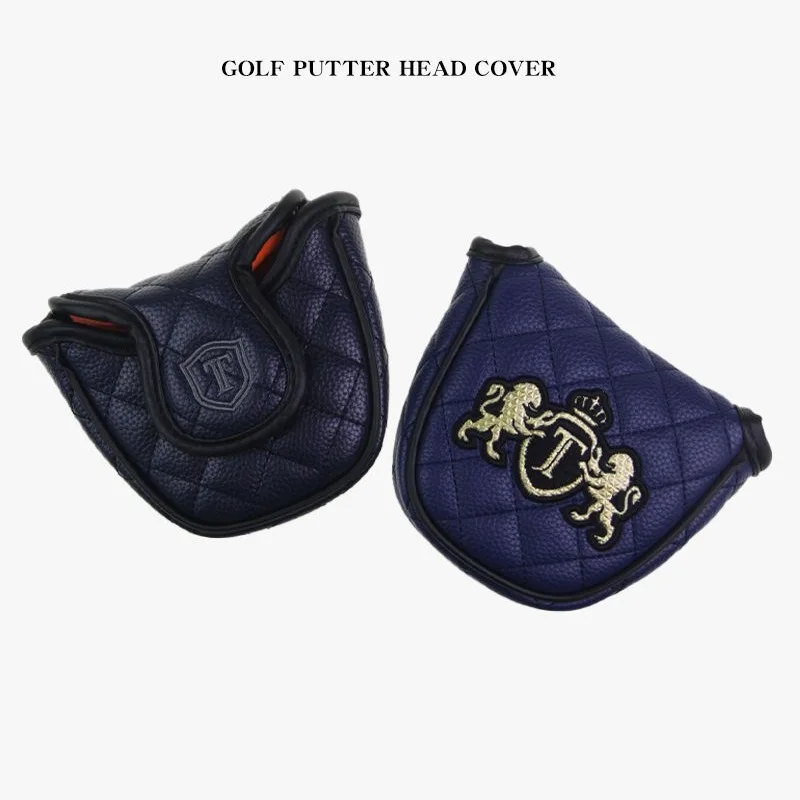 Putter PU Leather Water Proof Putter Headcover with Magnetic Golf Mallet Putter Cover Square Mallet Golf Club Head Covers