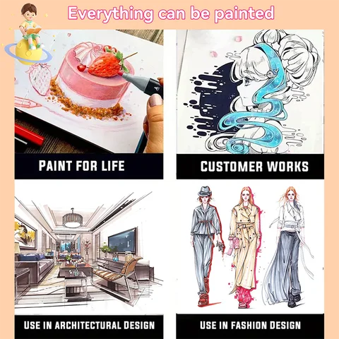 168 färgers dubbelsidig tuschpenna med alkohol, permanent färgframkallning, lämplig för vuxna, kan användas för målning, skissering, anteckningar etc., är perfekta skolmaterial. Det är också ett utmärkt val för jul, alla hjärtans dag och födelsedagar för skolstart. 10 best sales tunn penna - №5