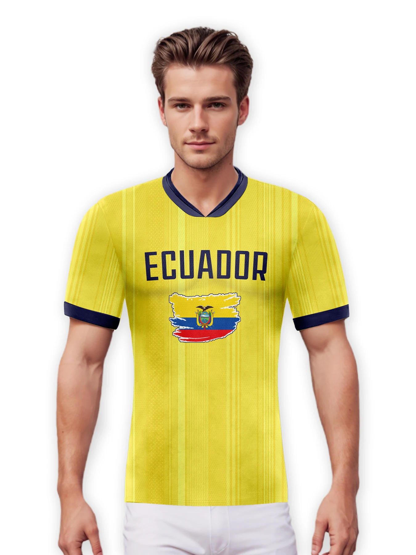 مخصص الإكوادور لكرة القدم جيرسي تخصيص قميص كرة القدم مع اسمك ورقم المنتخب الوطني لكرة القدم الفانيلة للنساء الرجال المشجعين #4