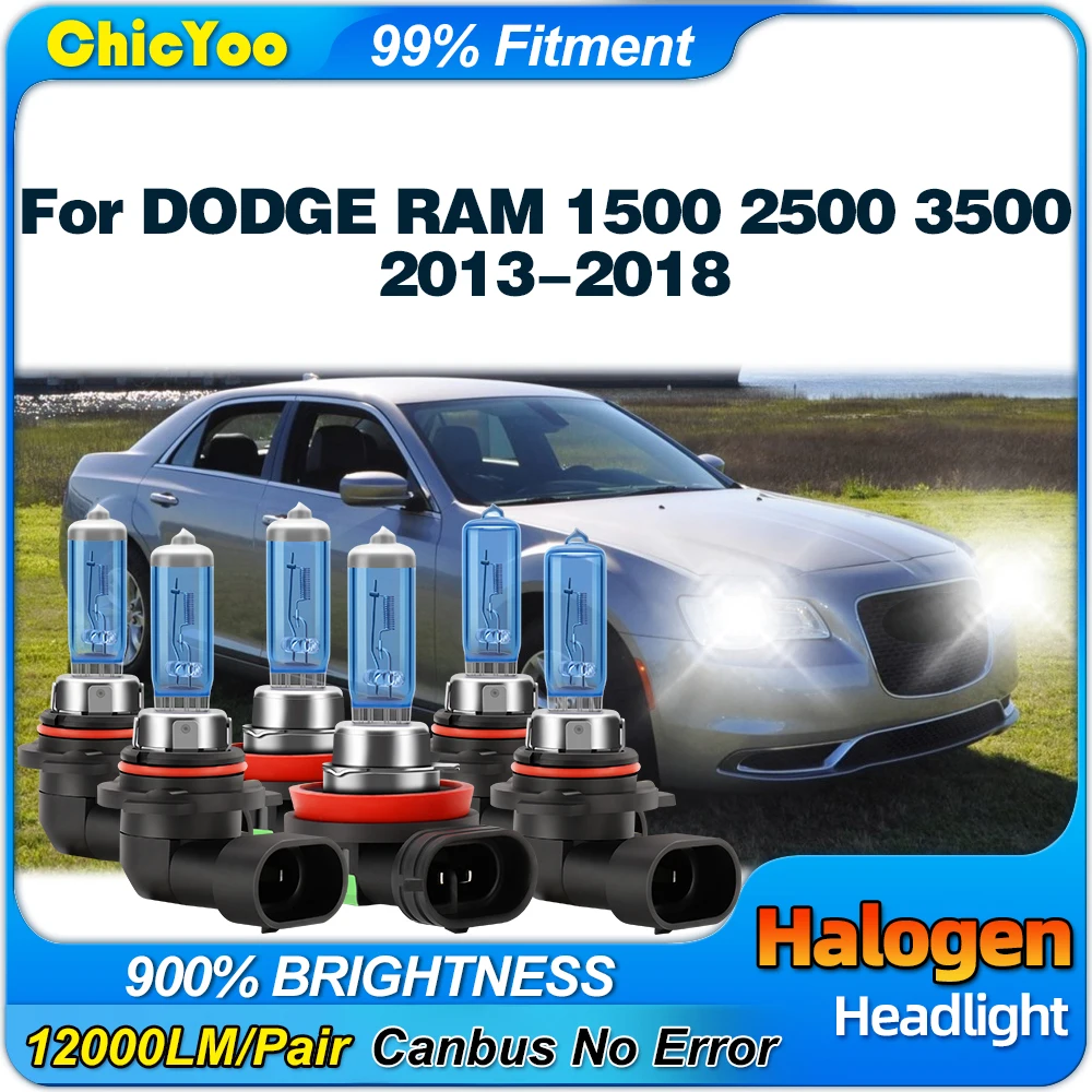 

300W Halogen Headlight Bulb 6000K White Fog Lamp 30000LM Car Light For DODGE RAM 1500 2500 3500 2013 2014 2015 2016 2017 2018