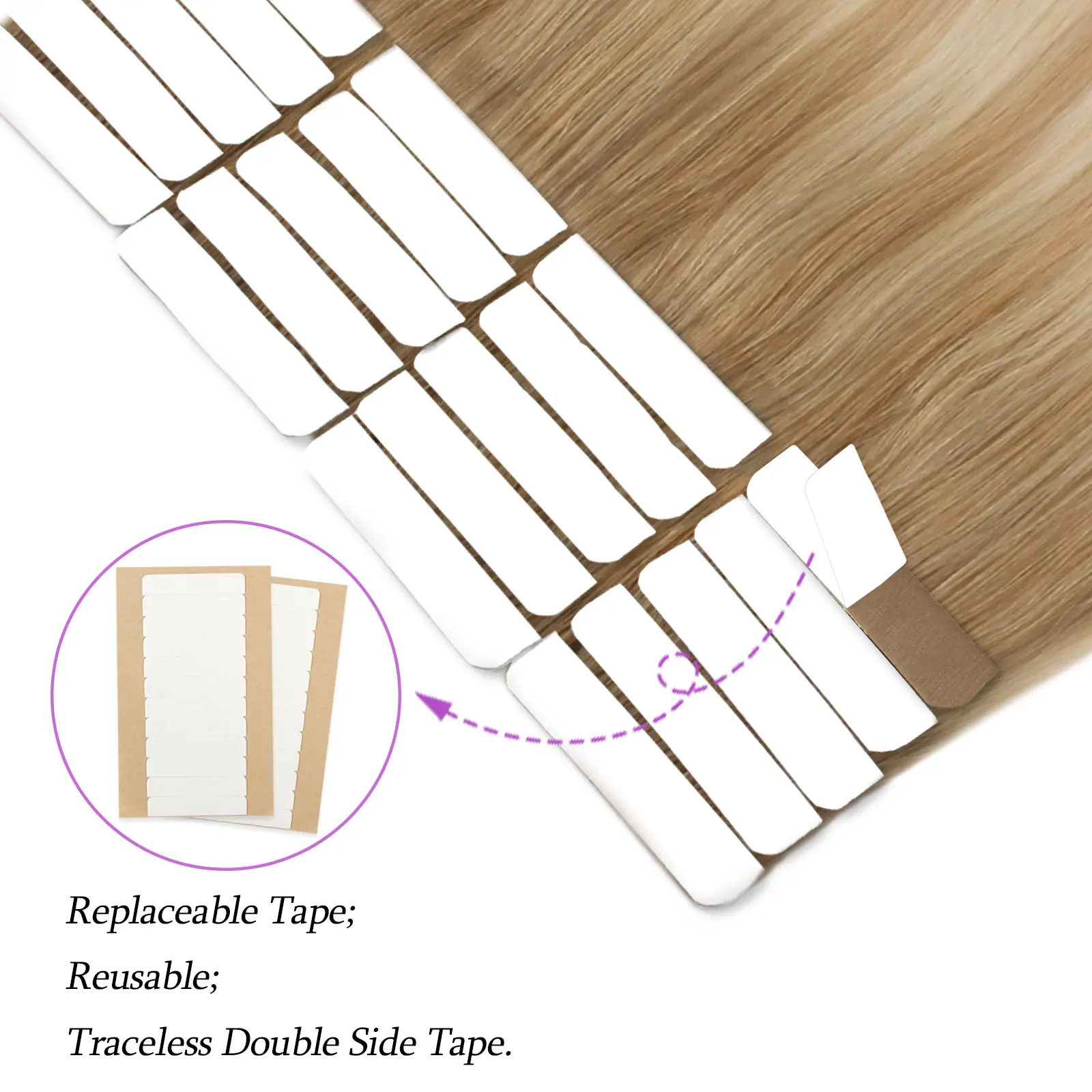 シックススターヘア ヘアエクステ 人毛テープエクステ 50G 20ピース 14インチ16インチ18インチ20インチ22インチ テープ式 本物の人毛 女性用