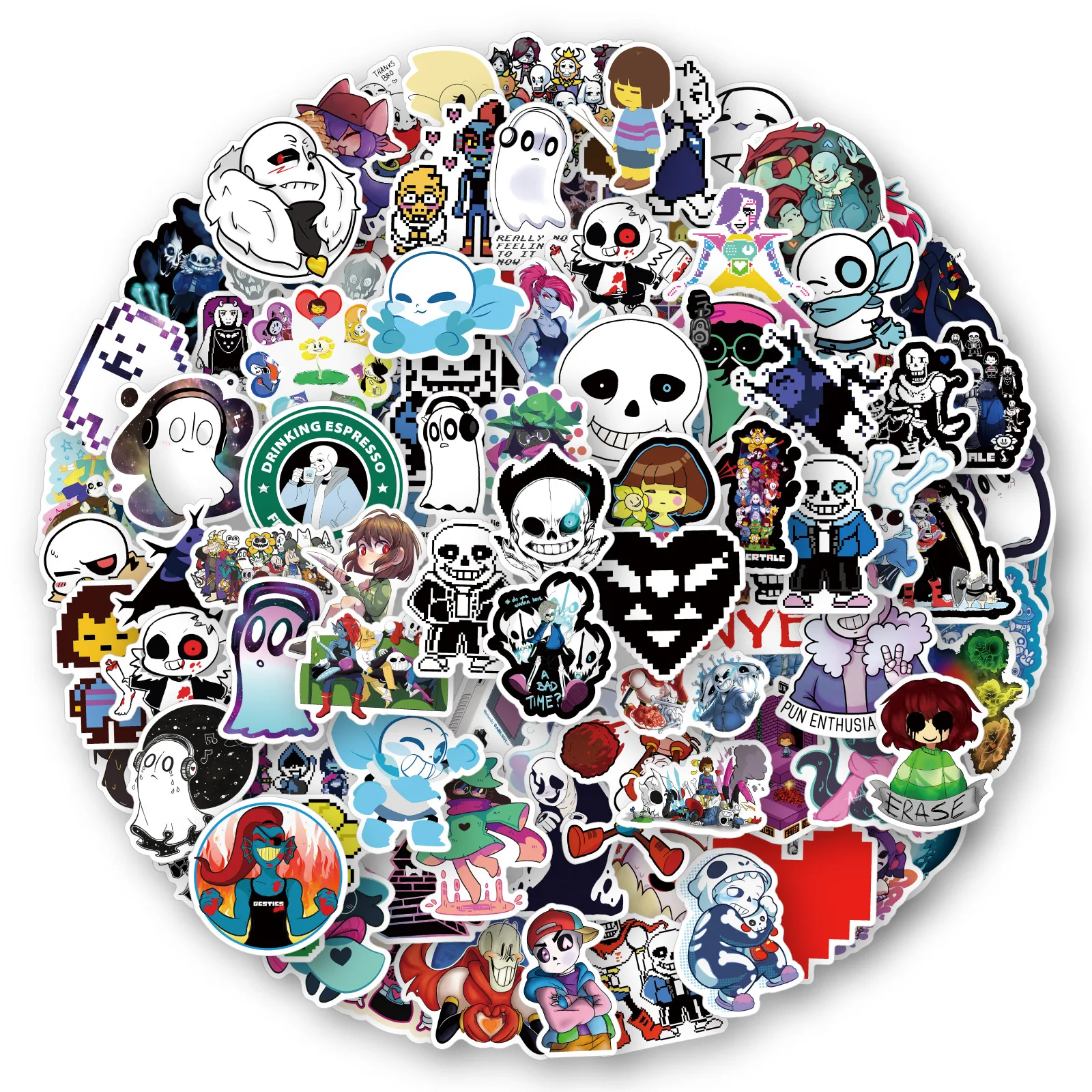 10/30/50/100 Game Undertale Stickers Cartoon Graffiti Decals Kids Toy DIY Laptop Phone Fridge Notebook Suitcase Car Cool Sticker