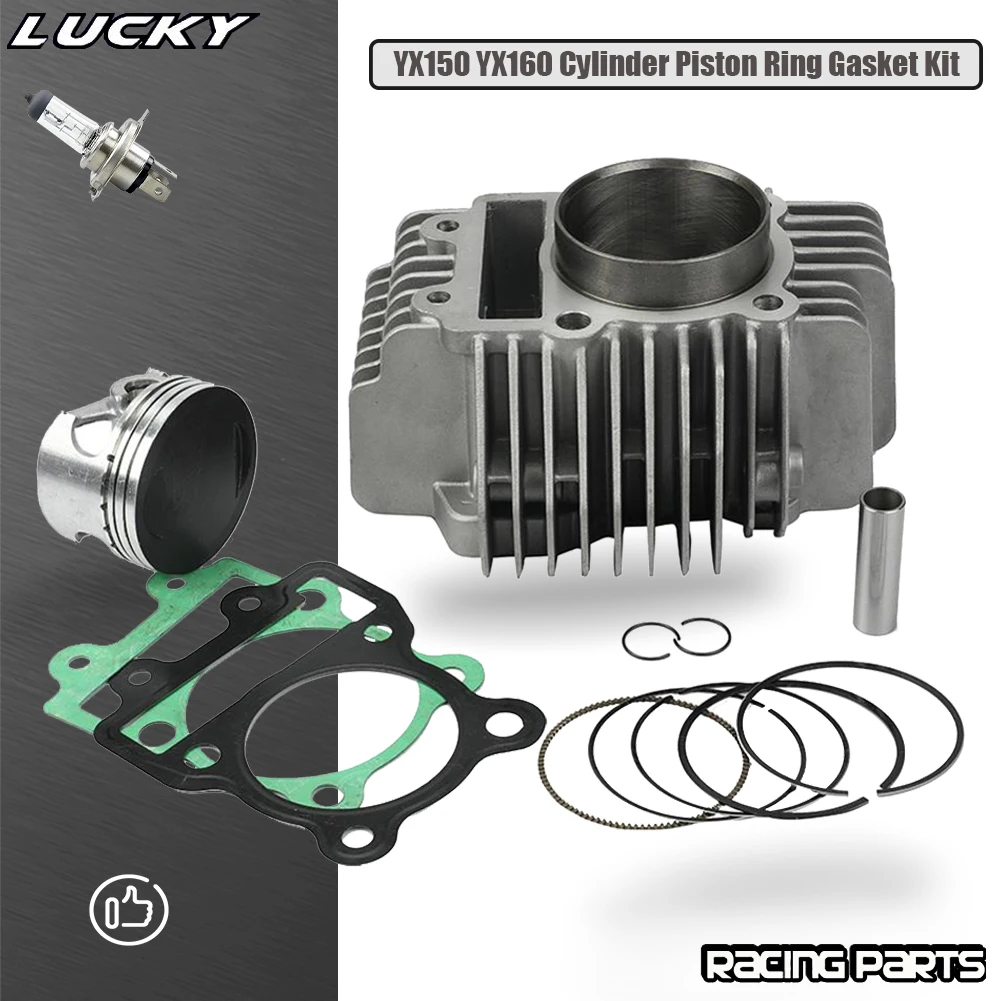 60mm Bore Motorcycle Cylinder Body Piston Ring Gasket Kit For YinXiang YX 150cc 160cc Engine Dirt Bike Pit Bike ATV Quad Parts