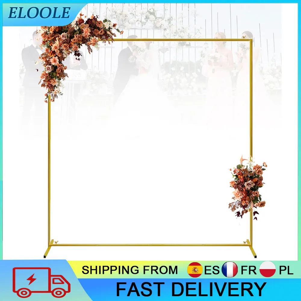 1 arche de mariage, support de toile de fond carré, cadre pour ballons et support de toile de fond pour mariages, 6,6 pieds