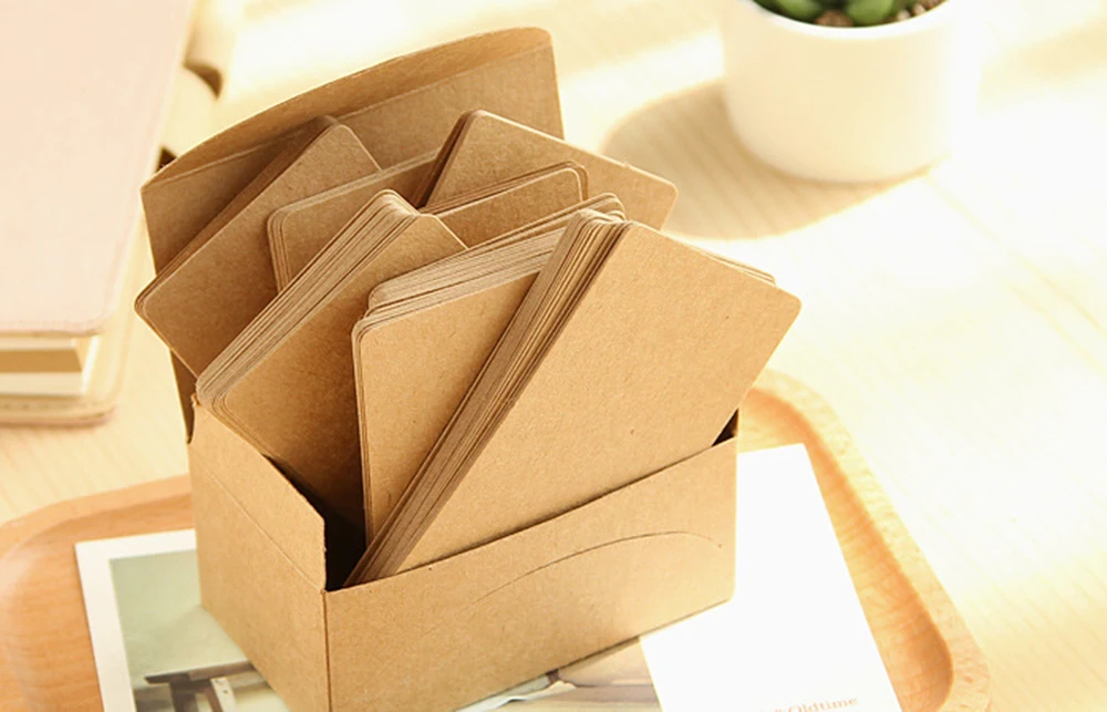 100 Stück 5,3 x 9 cm leere Karte für Visitenkarten für Nachricht und Buchname, leere Karten für Visitenkarten, Nachrichtenkarten, 300 g/m2 – Detail 3