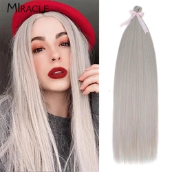 MIRACLE 28 Inch Braiding Hair Synthetic Crochet Hair Extensions For Women Colorful Soft Long Straight Hair Heat Resistant