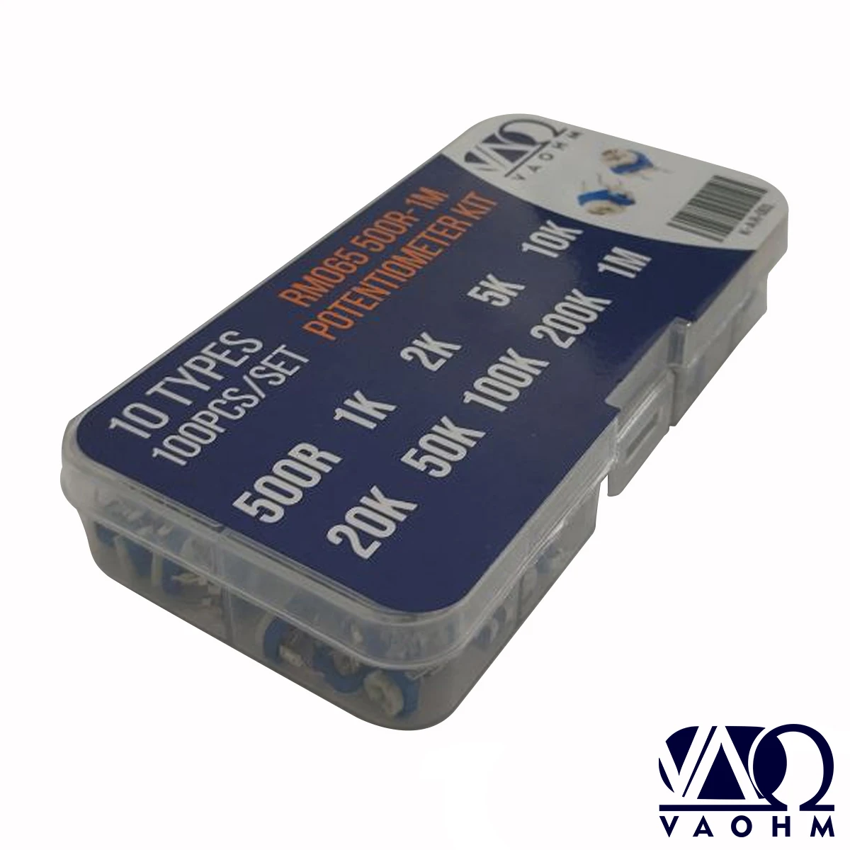10 TYPES 100 PCS RM065 500R-1M Potentiometer Trimmer Kit