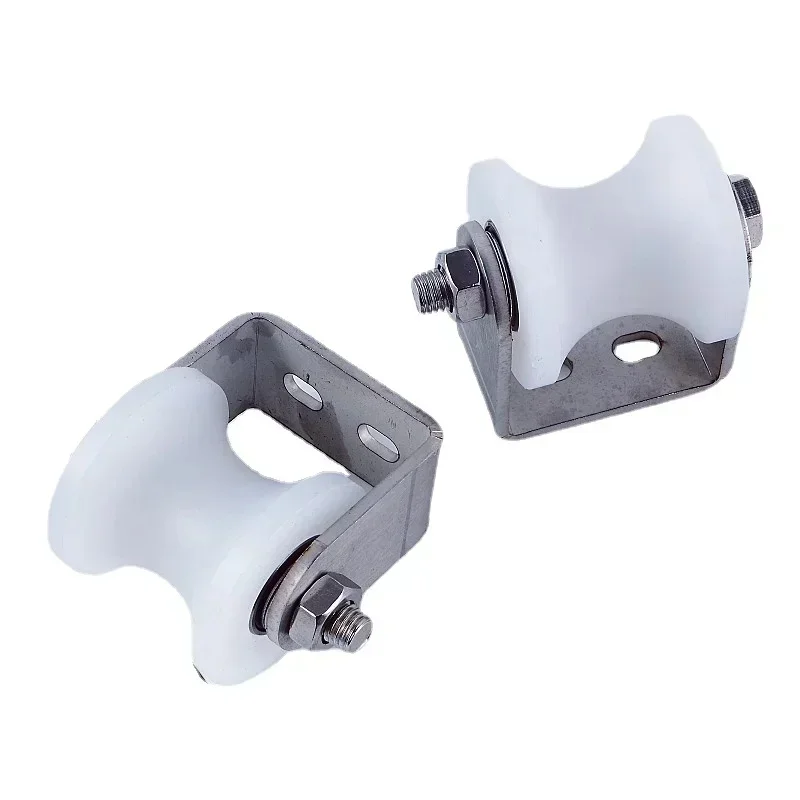 60 tubes ronds 304 poulie roulement rouleau nylon roue de chenille en forme de U polypropylène PP matériel poulie fixe câble roue de suspension