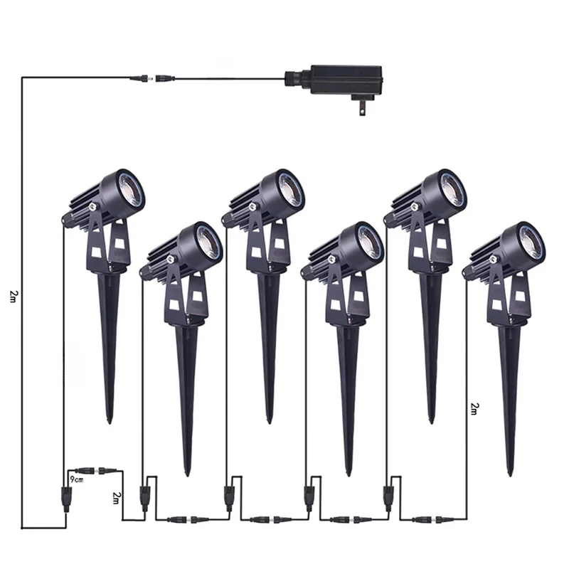 LED Pin Rasen Licht Ein bis Sechs Hof Lichter Ein Ziehen Vier Scheinwerfer Led-scheinwerfer Ein Ziehen Vier Gras Boden lampe