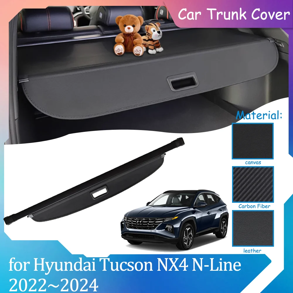 Car Trunk Covers for Hyundai Tucson NX4 N-Line 2022~2024 Luggage Curtain Shelter Privacy Partition Retractable Cargo Accessories