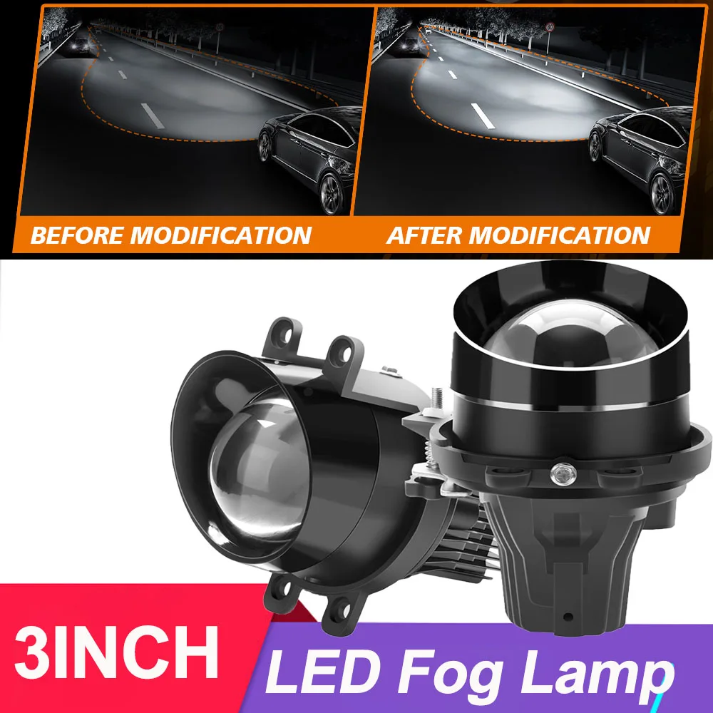 

3 Inch Bi LED Projector Lens Fog Lights Socket H11 For Toyota Corolla Yaris Auris Land Cruiser Camry Highlander