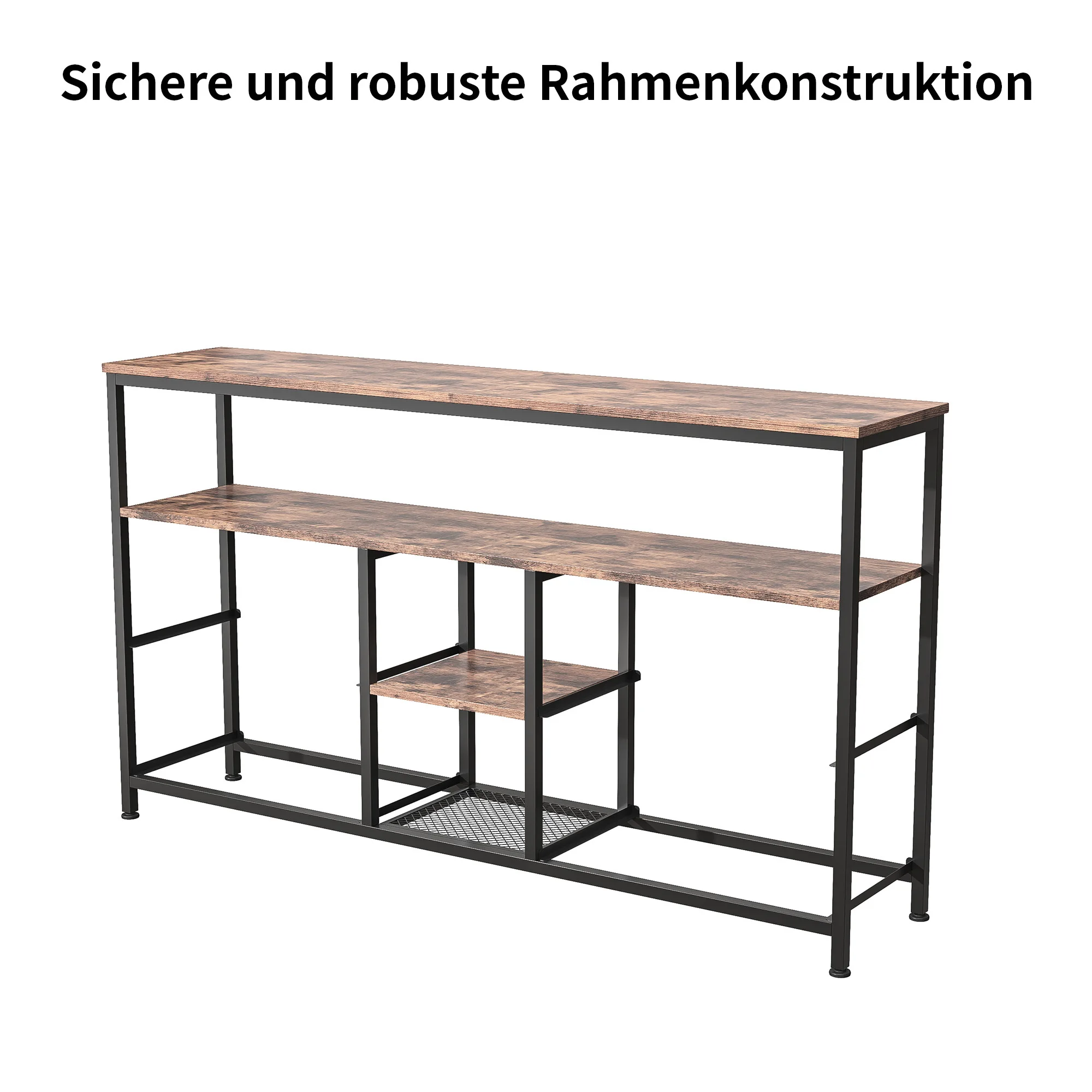 Anajqaqia TV-Schrank, Aufbewahrungseinheit, Niedriger Schrank mit 4 Stoffbezogenen Schubladen und LED-Beleuchtung, für Wohnzimmer und Schlafzimmer – Detail 12