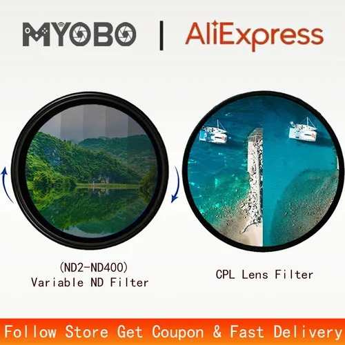 Imagen 1 del producto Filtro CPL polarizador MYOBO, filtro ND variable (ND2-400) para filtros de lente de cámara - 37 40,5 43 46 49 52 55 58 62 67 72 77 82 mm