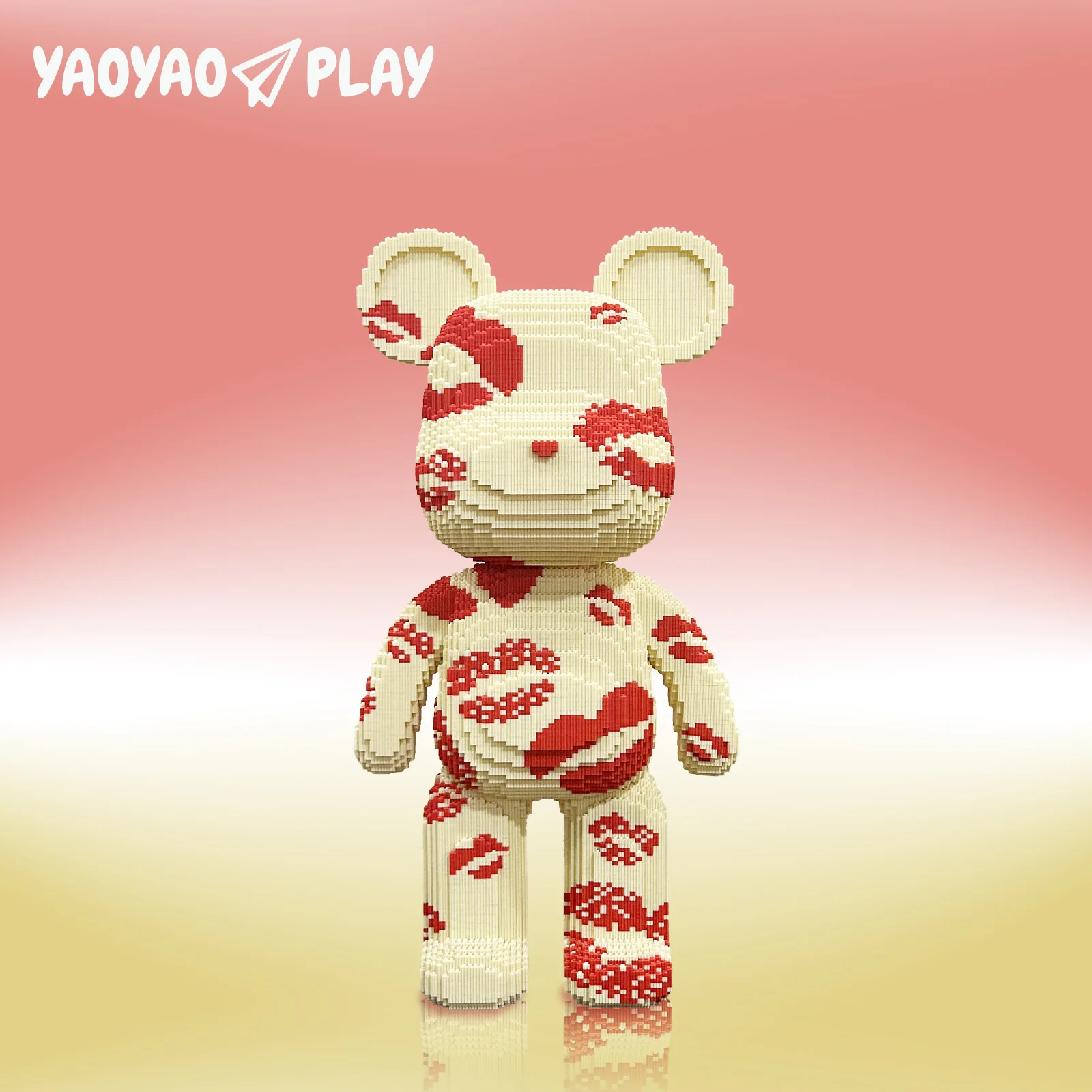 Kissy gigantische beer, yaoyaoplay bouwsteenspeelgoed, verjaardagscadeau, educatief, jongens meisjes decor, cool in elkaar grijpende baksteen cadeau