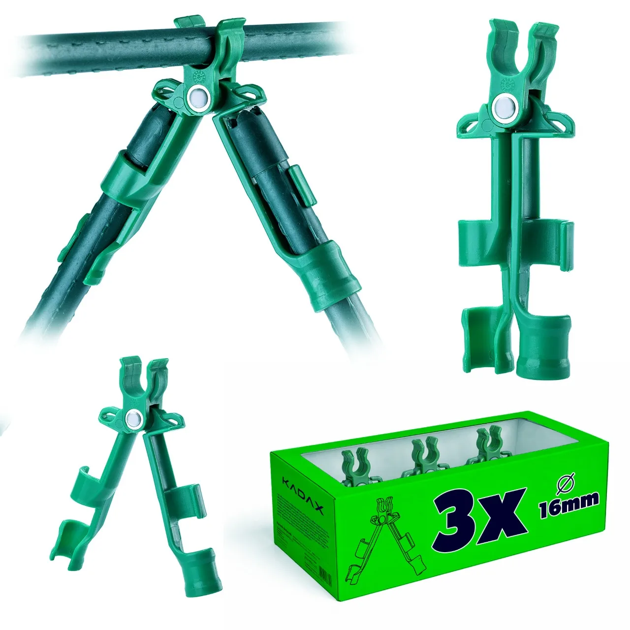 KADAX Tuinpaal Gable Erne 16mm Groen 3 stuks verstelbaar