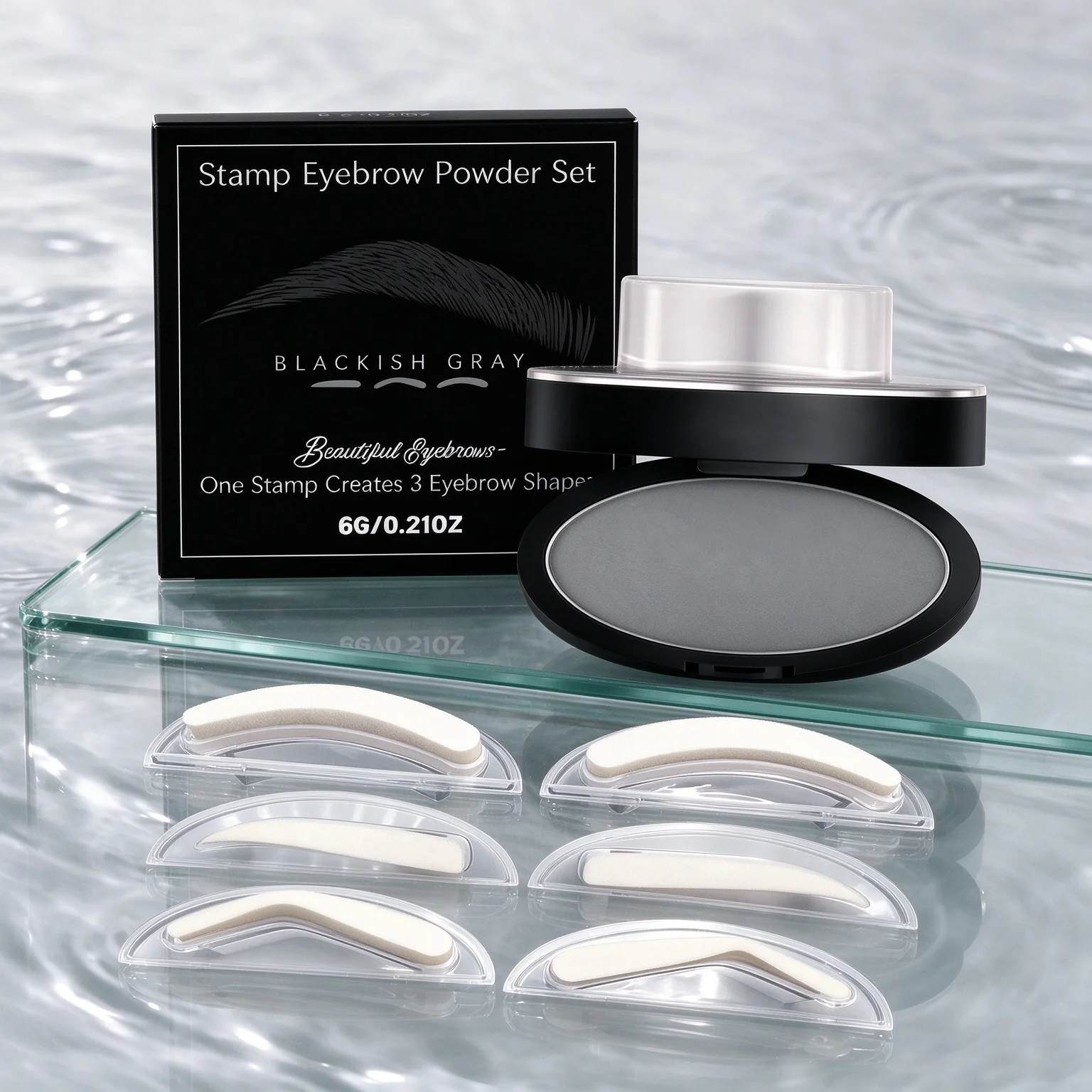 One Step Stamp Eyebrow Powder Set Waterproof Smudge Proof Fill Sparse Brows Sculpt  Natural Brow Contour Quick Eyebrow Makeup