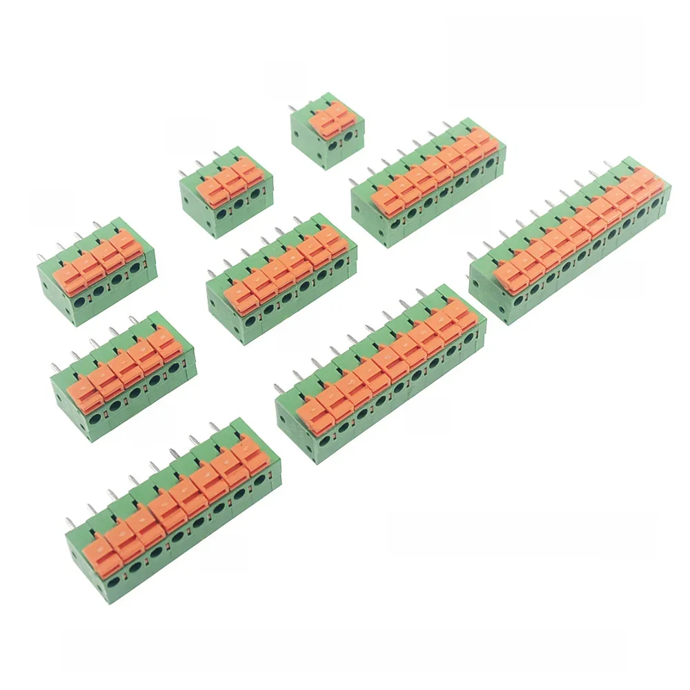 5/10 Stück 5,08 mm Rastermaß KF142V KF142R Push-in-Feder Schraubenloser Klemmenblock Gerader/gebogener Fuß 2/3/4/5/6/7/8/9/10P PCB-Anschluss