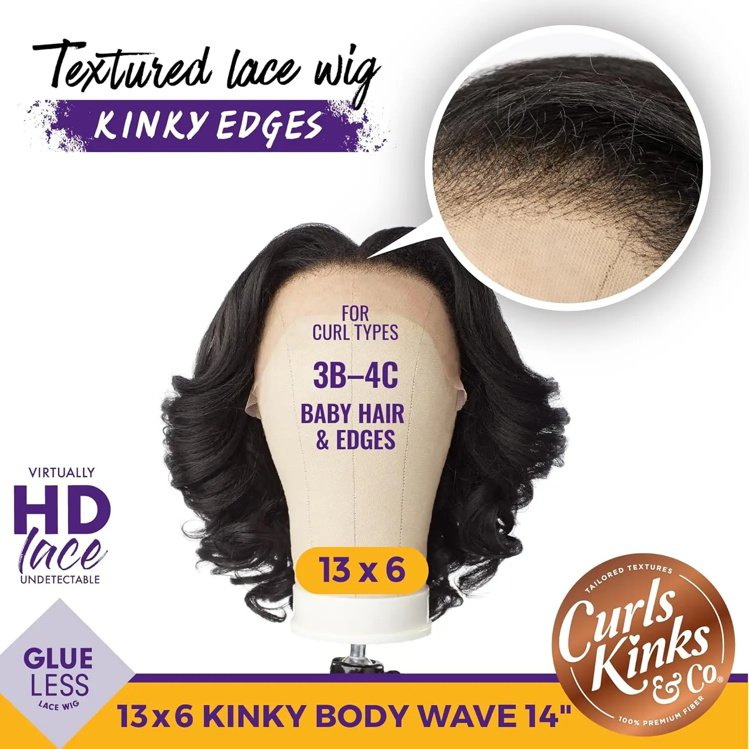 Sensationnel Curls Kinks n Co HD Lace Front Perücke leimlos verworrene Kanten 13x6 verworrene lockige 18 "-enge Curl-Stil, natürlicher Look