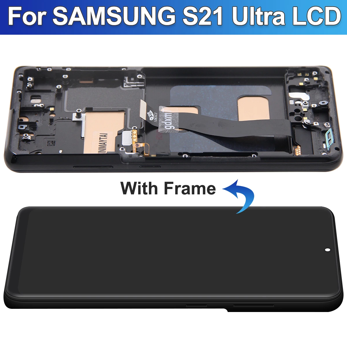 Tested S21 Ultra LCD With Frame For Samsung S21 Ultra 5G LCD G998 G998B SM-G998U Display Touch Screen Digitizer Replacement