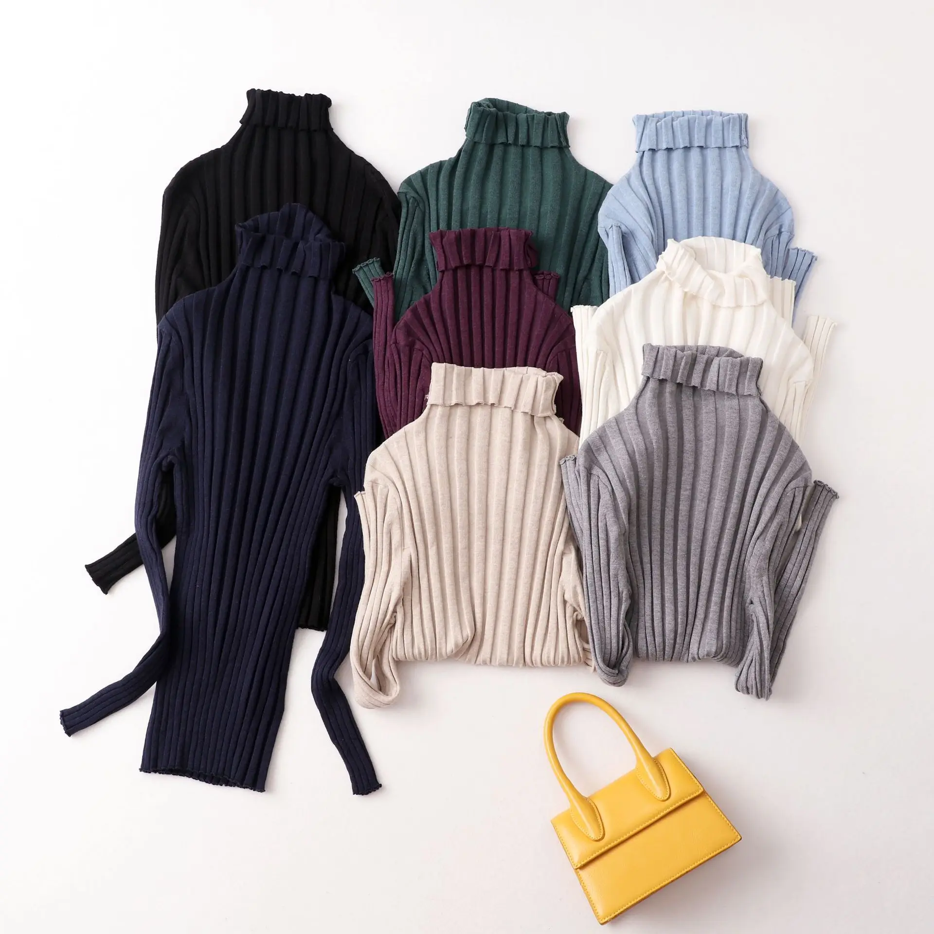 silk cashmere sweater turtleneck women stripped long sleeve spring clothes pullover top womens sweaters turtle neck vintage tee