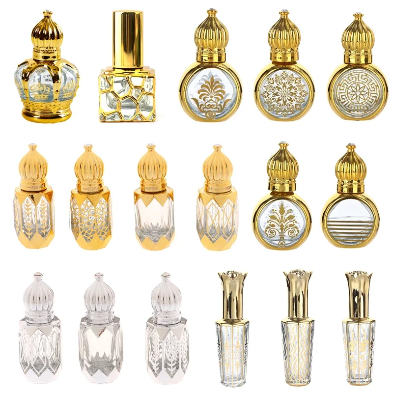 Rollerbal – Mini bouteille en verre, récipient en argent estampé à chaud pour mélange d'huile essentielle, parfum, bouteille vide