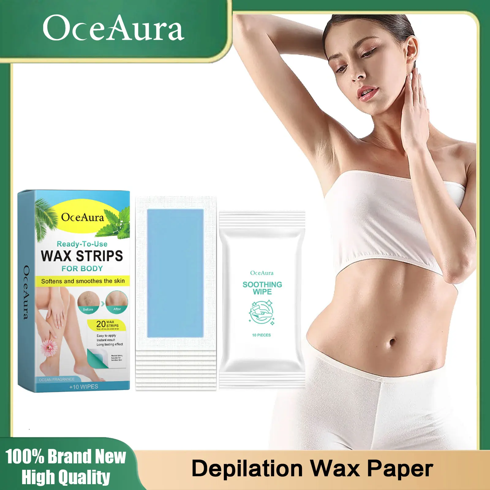 Epilator Wax Paper Depilate Underarm Legs Arm Upper Lip Bikini Smooth Skin Inhibit Hair Growth Painless Hair Removal Wax Strips